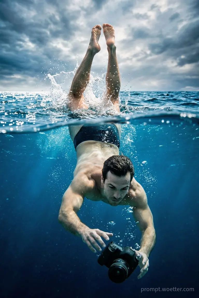 Capa: How to Create a Dramatic Split-Water Rescue Photo with AI
